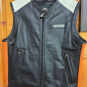 Harley-Davidson Black and White Leather Vest